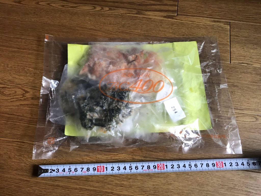 豚肉の韓国風炒めセット袋裏からの写真